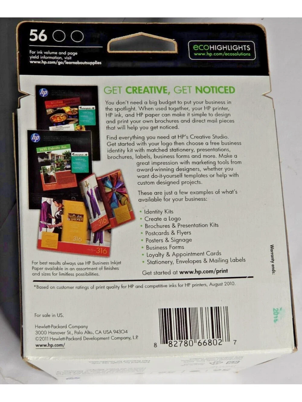 HP 56 Black Ink 2 Pack C9319FN Genuine OEM Factory Sealed Expired 2013